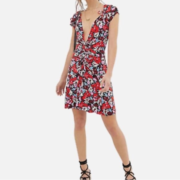 NWT Free People Key To Your Heart Floral Mini Dress. Size Large - Picture 3 of 15